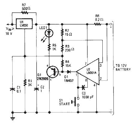 LM350 Car battery charger circuit diagram electronic project