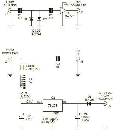 MAR-6 VHF-UHF wide band amplifier circuit