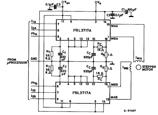 PBL3717A motor stepper driver circuit design electronic project