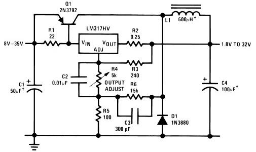 LM317 variable power supply circuit project
